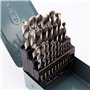 Forets Carbure Metaux Foret Metal, Coffret Foret Metal Lot de 25 Forets Hélicoïdaux HSS avec Boîte de Rangement en Métal pour Bo