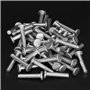 Rivets Pleins,100pcs M4 Rivet Solide à Tête Plate en Alliage d'Aluminium Rivets Pleins Rivets Tête Plate Kit d'Assortiment de Fi