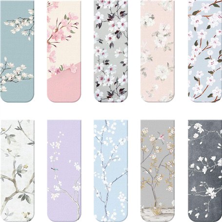 10 Pièces Signets Magnétiques Marqueurs de Page Magnétique Marqueurs de Livres Variés Ensemble pour Élèves Lisant(Style Floral