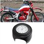 KSTE Montre Moto, Modification Moto Support de Guidon étanche Horloge à Quartz Montre (Cadran Blanc de Surface Noir)