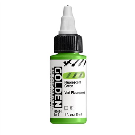 Golden High Flow Acrylic 30ml (1oz) Bottles Fluorescent Green
