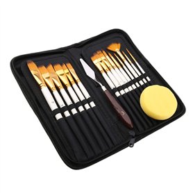 Peinture Acrylique Art Pinceaux Ensemble pour Gouache d'Aquarelle avec Boule d'éponge17Pcs Pinceau Peinture Acrylique Painting T
