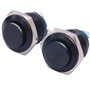 CENPEK 2 pièces 16mm 5/8 Pouces Haut Rond en métal Noir Interrupteur à Bouton-Poussoir momentané 1NO SPST 3A/12-250V pour Interr