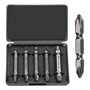 Lot de 6 extracteur de vis pour enlever les vis endommagées et usées dans une boîte en plastique pratique - Fabriqué en HSS