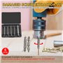 Lot de 6 extracteur de vis pour enlever les vis endommagées et usées dans une boîte en plastique pratique - Fabriqué en HSS