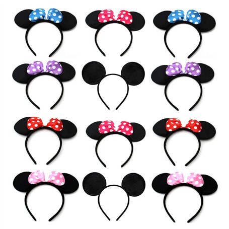 12 Pcs Oreilles Souris Noire