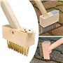 Brosse A Mauvaises Herbes,4 Pièces 10 x3.5 x4 Cm Désherbage Brosse Métallique,Brosse En Acier Avec Poil,Herbes Brosse A Joints P