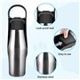 Gourde pour chien - 750 ml - En acier inoxydable - Pliable à 180° - Bouteille d'eau portable pour chien - Pour la marche, les pa