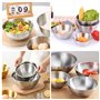 SUNOYA Bol Inox, Lot de 4 Bols Mélangeurs en Acier Inoxydable, Saladier Cul de Poule Inox, 19CM 1,2L, Empilables et Lavables au
