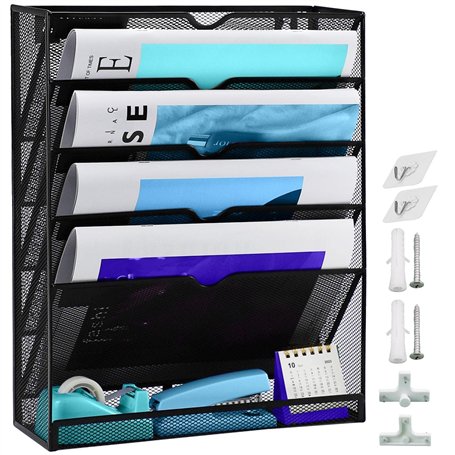 HIHOBDAY Porte-revue Mural de bureau à 6 Niveaux