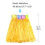 FEPITO 2 Set Hawaiian Herbe Hula Jupe Avec Fleur Leis Collier Bandeau Bracelets Robe Costume Ensemble pour Filles Femme Luau Haw