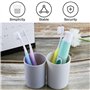 Lot de 2 gobelets à Brosse à Dents de Salle de Bain, Porte-pinceaux, Organisateur d'accessoires et Porte-Brosse à Dents, Beige e