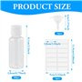 KZNKZN Lot de 20 flacons rechargeables en plastique transparent avec bouchon à rabat - 30 ml - Avec petits entonnoirs et étiquet