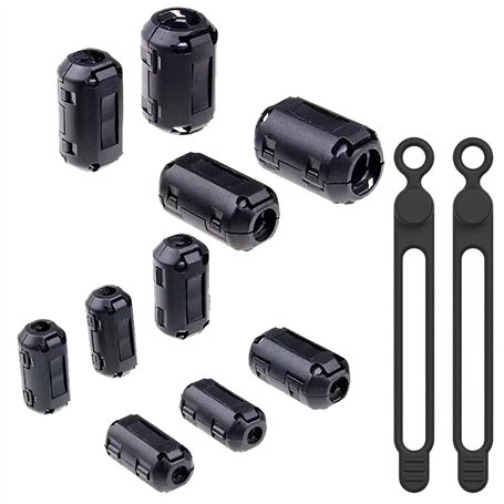BRIOTA Lot de 10 noyaux de ferrite avec 2 câbles de données