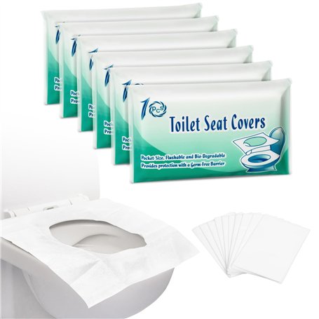 MAIYADUO 60 Protection Cuvette Toilette Jetable - Protège Cuvette WC Jetable - Housse de Siege de Toilette WC Jetable - Emballag