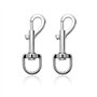 Lot de 2 boucles pivotantes en métal - Mousqueton rotatif - Porte-clés - Mousqueton en métal - Pivotant - Pour collier de chien