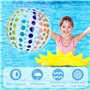 Quuylin Ballon de Plage Gonflable, 2 Pièces 40cm Rayures colorées Ballon de Plage, D'Été Ball Gonflable Piscine pour Enfants Adu