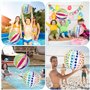 Quuylin Ballon de Plage Gonflable, 2 Pièces 40cm Rayures colorées Ballon de Plage, D'Été Ball Gonflable Piscine pour Enfants Adu