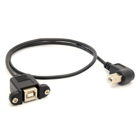 Imprimante Câble d'extension USB 2.0 B Adaptateur mâle à Connexions Femme 90 Degree Socket Right Angled Scanner Cord avec vis Mo