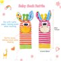 RXYYOS 4Pcs Bébé Poignet et Chaussettes Hochet Jouets Ensemble Poignet de Bell Strap hochets et Chaussettes Pied Finder Animal B