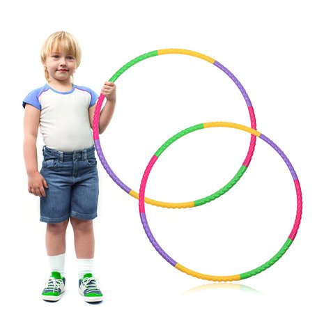 Topzora Lot de 2 cerceaux Hoola Hoop - 8 nœuds amovibles - Pour l'intérieur et l'extérieur - Pour le fitness