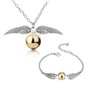 YouU Vif D'or Snitch Or Bracelet et Collier pour Fans Collection De Cadeaux ou Décorations Magique Cosplay Costume Bijoux Cadeau