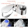 Uootach Loupe Bijoutier 40X Pliable en Métal Avec UV et LED Lumineuses - Facile à Porter Pour l'Artisanat, Les Bijoux, Les Carte