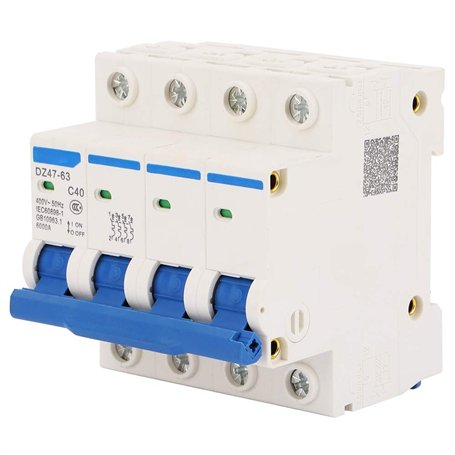 4P 6KA 50Hz DZ47-63 Disjoncteur Miniature 40A 400V Courant Surcharge Court-Circuit Protection pour Lignes de Distribution D'écla