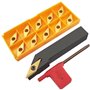 1 porte-outil de tournage en carbure indexable SVJCR1616H16 de 16 mm avec 11 pièces VCMT331/VCMT160404.
