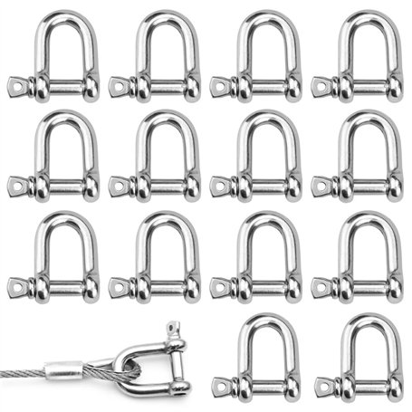 14 Pièces Manille M4 Manille Inox 304 Manille D'ancre Manille D'anneau de D de Chaîne Manille Boucle Manille Droite Manille de L