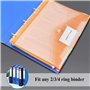 24 Pièces Pochette Plastique A4 avec 11 Trous Colorée Pochette Documents Transparent Document Dossier Pochettes Chemises avec Bo