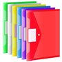 24 Pièces Pochette Plastique A4 Colorée Pochette Documents Transparent Document Dossier Pochettes Chemises avec Bouton-Pression