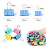 148 Pièces Pince Double Clip 15mm/19mm/25mm Binder Clips Couleur Foldback Pinces Métal Pinces Papier Pince à Document Pince à De