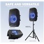 Gemini Sound AS-2115Bt-Lt – Enceinte de sonorisation active DJ Bluetooth de 2000W avec woofer 15”, Eclairage festif à LED, Sd, U