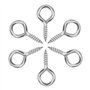 MZMing Lot de 60 vis à œillets en acier zingué - 4 cm - Vis auto-taraudeuses - Crochets muraux pour bricolage, travaux manuels,