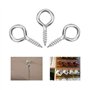 MZMing Lot de 60 vis à œillets en acier zingué - 4 cm - Vis auto-taraudeuses - Crochets muraux pour bricolage, travaux manuels,