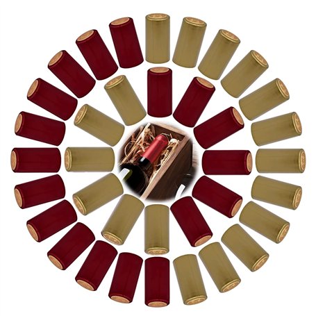 OHYER 100 Pièces Vin Capsules Rétractables en PVC Capsules Thermorétractables Bouteille Vin Capsules Rétractable Bouchon Thermor