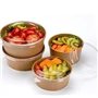 Le bol salade kraft 1000 ML dia.14 cm H7 cm x 50 pièces + 50 couvercles