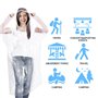 ODSPTER Poncho De Pluie Jetable，6 Pcs ImperméAble，Transparent Emergency Ponchos, Avec Capuchon à Cordon Pour Festival, RandonnéE