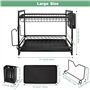 MXTIMWAN Égouttoir à Vaisselle Cuisine 2 Étages INOX - Grande Capacité Avec Plateau Égouttement et Support pour Couverts - Noir
