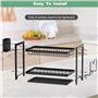 MXTIMWAN Égouttoir à Vaisselle Cuisine 2 Étages INOX - Grande Capacité Avec Plateau Égouttement et Support pour Couverts - Noir