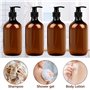 MXTIMWAN 4 Pièces Bouteille Shampoing Vide, Distributeur de Savon 500 ML, Distributeur Gel Douche en Pet pour Savons, Lotions, D