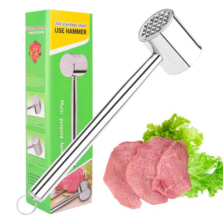 UKOFEW Attendrisseur de Viande en Acier Inoxydable,Marteau à Viande,Marteau à Steak pour Steak