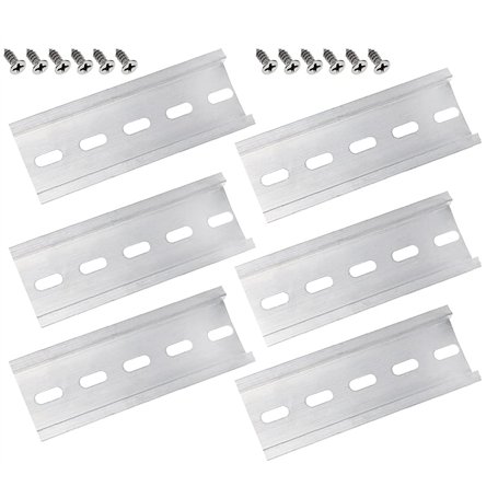 CYUaoao 6 Pièces Rails DIN Montage 35 x 100 MM Rail DIN Aluminium U-Groove en Couleur d’Argent pour Installation de Disjoncteur