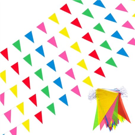 150pcs Multicolore Drapeaux Triangle Bunting de Partie Guirlande Fanion Tissu Pennant Bannière Banderole Coloré Pour Fête Annive