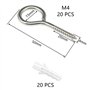 20 pièces Piton à Visser,M4 Piton à Vis,Crochets à visser,Crochets à Oeil en Acier Inoxydable
