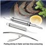 Duoleimi Lot de 3 couverts à homard en acier inoxydable, éplucheur de crevettes, couteau à huîtres et écailleur de poisson pour 