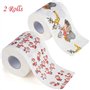 Lot de 2 rouleaux de papier toilette de Noël - Papier toilette de bain Père Noël - Fournitures de Noël - Décoration de salle de 