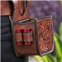 TOURBON Pochette de Cartouche en Cuir de Luxe pour Sac de tir de Skeet de piège de Fusil de Chasse Porte-munitions 12GA/16GA