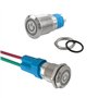 Aiqeer 2 Pièces 12 mm Commutateur Bouton-Poussoir Auto-Bloquant, 12V / 24V 3A Interrupteur à Bouton-Poussoir en Acier Inoxydable